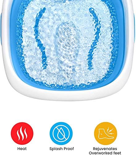 HoMedics Compact Pro Spa Collapsible Footbath with Heat Maintenance, Vibration Massage, ACU-Node Surface, Improves Circulation, Soothe Tired Muscles, Tub for Easy Storage, Blue and White - Image 2