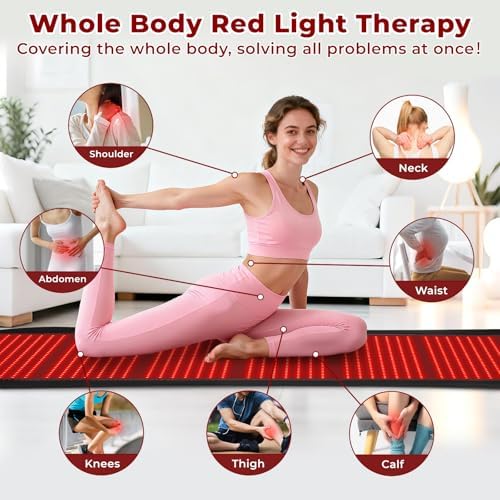 Red Light Therapy Mat for Body, Red Lights Pad with 660nm&850nm Infrared Light Therapy Mat, Chirstmas Birthday Festival Gift for Women Men Father Dad Mother Mom Lover Elderly 76.8"x39.4" - Image 2