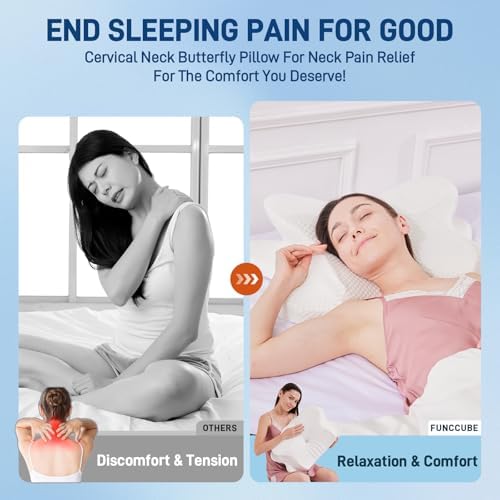 Cervical Neck Pillow - Memory Foam Pillow for Pain Relief Sleeping, Ergonomic Neck Support Contour Pillows for Side Back Stomach Sleepers,Orthopedic Breathable Pillowcase (White) - Image 2