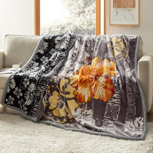 Nestl Korean Mink Blanket Queen Size - 9 Lbs Velvet Fleece Korean Blanket - 2 Ply Warm & Thick Winter Blanket - Wrinkle & Fade Resistant - 79 x 94 Inches (Grey) by Nestl