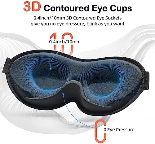 INNELO Sleep Mask for Side Sleeper, 3D Zero-Pressure, 100% Blackout, Nap - Image 4