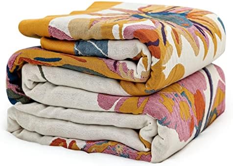 MSGKV Boho Throw Blanket 108"x90" King Cotton Blanket for Bed & Living Room by MSGKVHomeTextiles