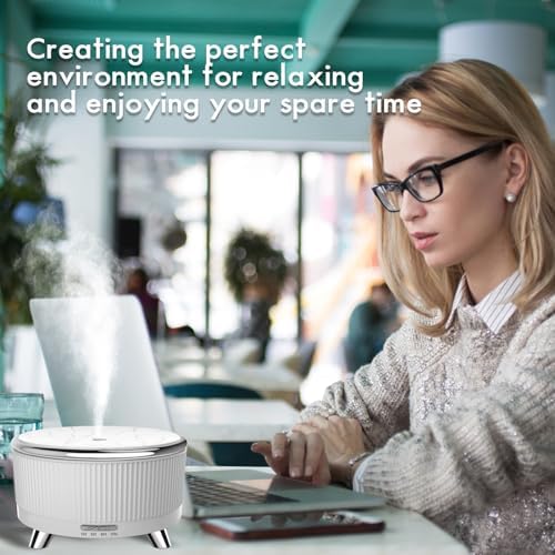 Diffusers for Essential Oils Large Room, Aromatherapy Diffuser with Remote Control,7 Colors Lights 3 Mist Mode for Women Office Home White Sliver - Image 6