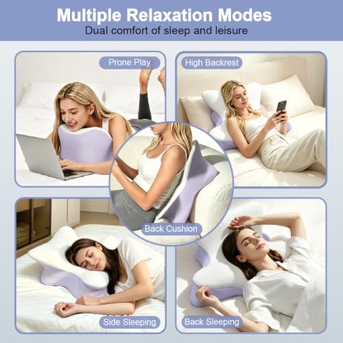Cervical Neck Pillow for Pain Relief, Ergonomic Reading Pillow for Bed - Image 7