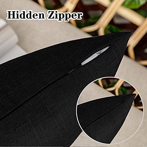 Kevin Textile Outdoor Waterproof 16”x16” Pillow Covers 2 Pack, Black - Image 3