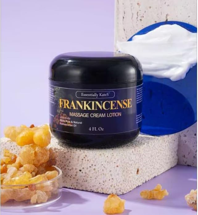 Essentially KateS Frankincense Massage Lotion 4 Fl Oz - Infused with Ceramid 1, 3 and 6II - Fight Stiffness in Knees, Elbows, Hips, Hands, Shoulders and Legs. - Image 4