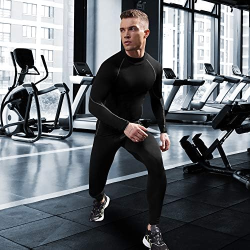 SPVISE Men's Compression Shirts Long Sleeve Mock Turtleneck Workout Tops - Image 2