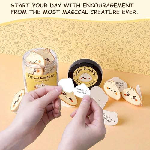 Positive Dumpling Jar – 60 Funny Emotional Uplifting Support Dumplings Affirmation, Back to School Gifts for Students & Teachers, White Elephant Gifts, Funny Gift for Women, Teens, Tweens, Coworkers - Image 3