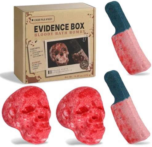 Distaratie Halloween Bath Bomb Set, Skull & Cleaver, 4-Piece Spooky Gift by Distaratie