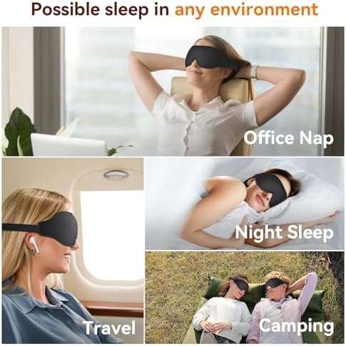 Sleep Mask, EVA BELLE Eye Mask for Sleeping, Light Blocking Sleeping Mask, Soft Breathable Sleep Masks for Women Men, Smooth Sleep Eye Mask Eye Cover, Soft Eye Shade Cover 3D Memory Foam, Adjustable - Image 5