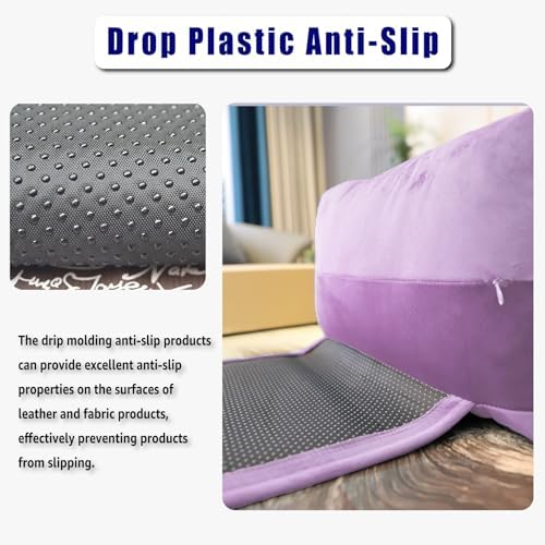 Headrest Pillow with Pearl Cotton Filling - Non-Slip Headrest Cushion with Velvet Cover for Recliners, Sofas and Loveseats (Lavender) - Image 3