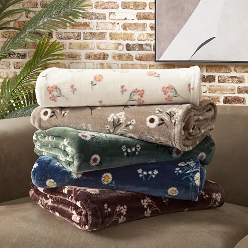Lucky Brand Daisy Ivory Floral 66"X90" Cozy Plush Blanket - Premium Microfiber Throw for Luxurious Comfort and Style Twin/Twin XL Size - Image 6