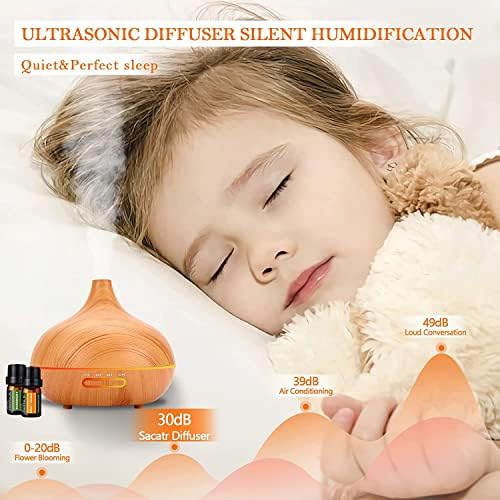 550 ML Aroma Diffiser with Essential Oils Set, Essential Oil Diffuser with Remote, Ultrasonic Technology Aromatherapy Diffusers Auto Shut-Off for Office, Home - Image 6