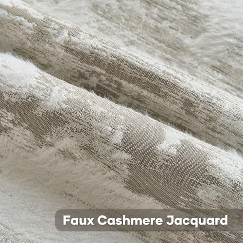 FUTEI Pack of 2 Faux Cashmere Throw Pillow Covers 24x24 Inch, Grey White - Image 3