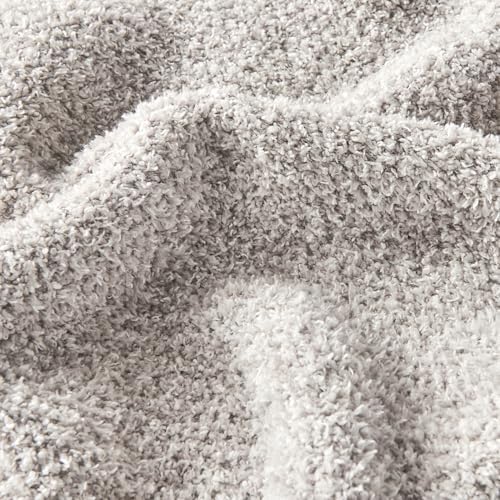 CozeCube Reversible Knitted Throw Blanket, Grey White Melange 60"x80" - Image 3