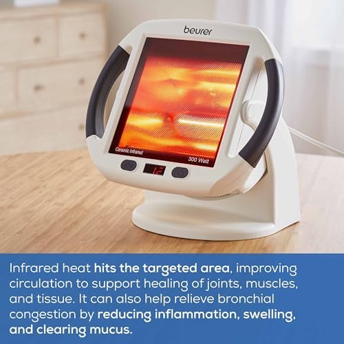 Beurer IL50 Infrared Heat Lamp Heated Red Light Therapy Lamp for Body, Face, Sinuses, & Skin - Effective Muscle Pain & Cold Relief Treatment by Improving Blood Circulation - Image 4