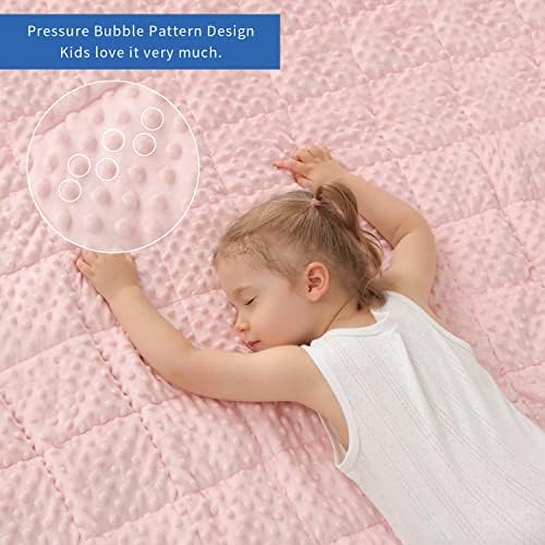 Huloo Sleep Kids Weighted Blanket Twin 7lbs (41"×60",Pink) Breathable Soft Minky Weighted Throw Blanket for All Season,Heavy Blanket with Premium Glass Beads - Image 4