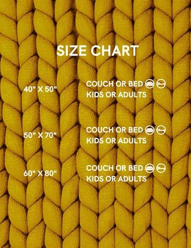 YnM Chunky Throw Blanket, Medium-Weight, Hand Knitted, Skin Friendly, Ventilated and Breathable, Machine Washable, Home Décor Piece for Couch, Sofa and Bed (Yellow Fusion, 60x80 Inch) - Image 6