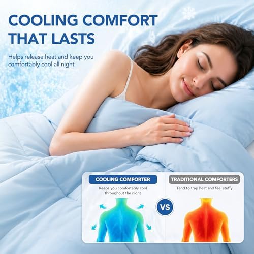 Deconovo Cooling Blanket Queen for Hot Sleepers, Dual Sided Cool Touch - Image 2