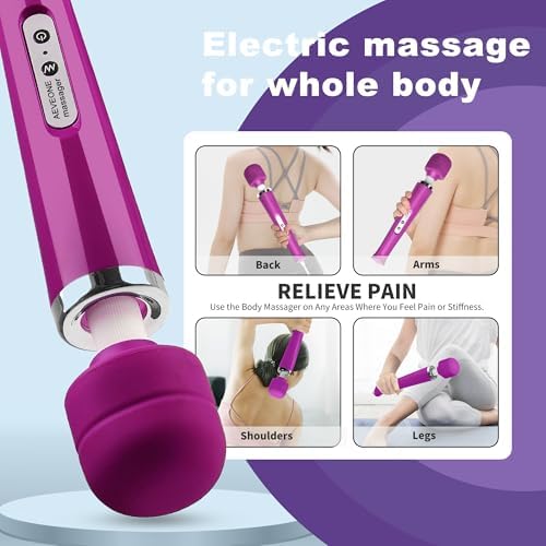 AEVEONE Wired Powerful Handheld Wand Massager, Strong Personal Vibration Massage for Sports Recovery, Back Muscle Aches, Whole Body Pain (Purple) - Image 5