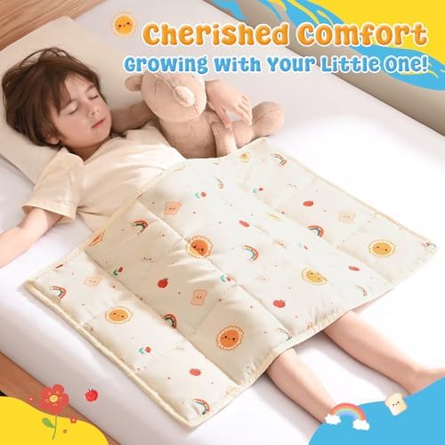 anfie Weighted Lap Pad 2 Pounds, Weighted Blanket (30"*40") Cooling Blanket for Resting,Weighted Throw Blanket for Travel Indoor Outdoor (Beige Sun) - Image 5