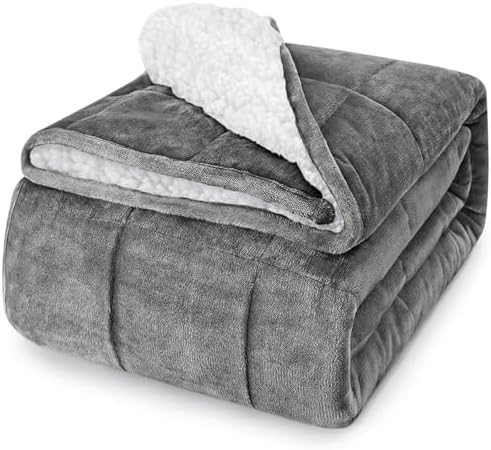 yescool Weighted Blanket for Adults (20 lbs, 60" x 80", Light Gray) Heavy Blanket for Sleeping Perfect for 140-160 lbs, Queen Size Breathable Blanket with Premium Glass Bead, Machine Washable by yescool