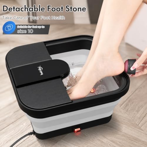 Beinilai Collapsible Foot Spa, Foot Bath with Heat/Massage/Bubble (Black) - Image 3