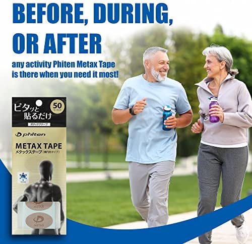 Phiten Metax Power Tape - Oval Shaped Water-Resistant Athletic Tape for Muscle, Knee, Elbow, Shoulder, and Joint Support - Professional Sports Therapeutic Athletic Tape - 50 Pieces - Image 3