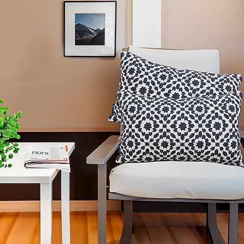 Decorative Throw Pillow Cover 1 pc 12x20 inch Cotton Canvas Muted Slate Blue Trellis Embroidery Dark Blue Mina Lumbar Pillow Case Cushion Cover, Navy Blue Dark Lumbar Pillow Sham 30x50cm - Image 5