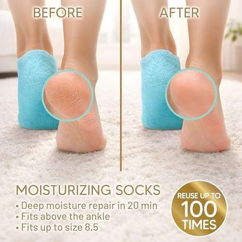 Love Lori Moisturizing Gel Socks for Women - Dry Cracked Feet, S/M - Image 2