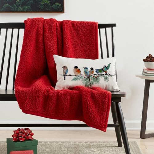 RABUSOFA Christmas Pillow Covers 12x20 Inch Birds Christmas Decorations Christmas Winter Lumbar Throw Pillow Cases Xmas Outdoor Birds Decor Decorative Pillows for Couch Holiday Teal - Image 2