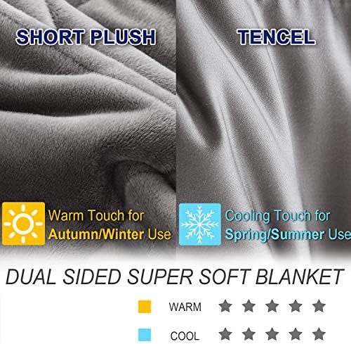 King Size Weighted Blanket 45lb(88 inch x104 inch , Double-Sided), Warm Short Plush and Cool Tencel Fabric Reversible Weighted Blanket for All Season Use, King Size for Couple - Carry Bag Included - Image 2