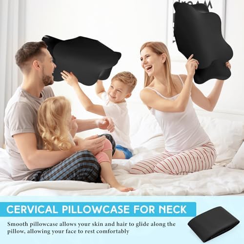 Hahafelt Cooling Cervical Neck Pillowcase,Black,Queen Size - Image 6