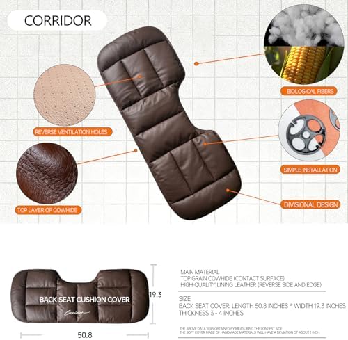 A leather rear seat cushion specially designed for cars - made by hand - can relieve pain in the buttocks, pressure points, and sciatic nerve. | Rear seat cover (Coffee Brown, Rear Seat Cushion) - Image 4