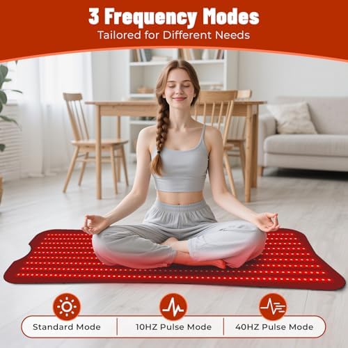 Red Light Therapy Mat for Body, 2 in 1 (660nm & 850nm) Red Light Therapy Blanket, Adjustable Timer & Intensity, 60"x24" - Image 6