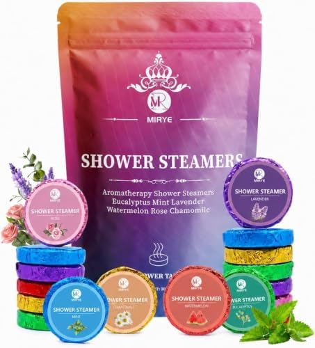 18-Pack Shower Steamers Aromatherapy, Self Care Birthday Gifts for Women Men, 6 Scented Organic Shower Bombs with Natural Essential Oils Relaxation Home SPA, Travel Essentials, Appreciation Gifts by MIRYE
