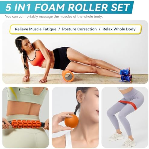 Krightlink 5 in 1 Foam Roller Set Trigger Point Exercise Foam Roller - Image 6