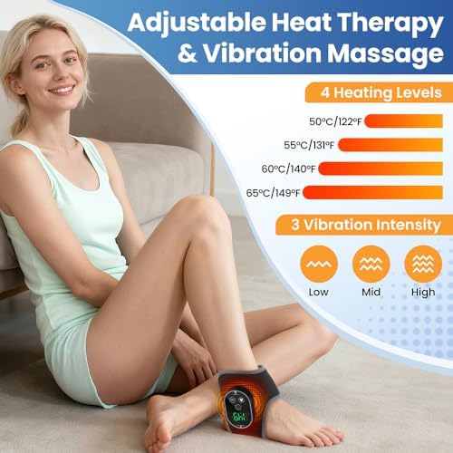 Cordless Ankle Massager for Pain Relief, Heated Ankle Massager, Foot Massager for Neuropathy, Ankle Heating Pad, Foot Heating Pad, Heated Foot Massager, Single One, Grey - Image 5