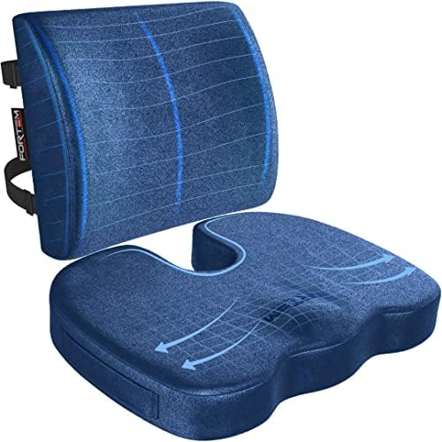 FORTEM Seat Cushion & Lumbar Support for Office Chair, Wheelchair, Car by FORTEM