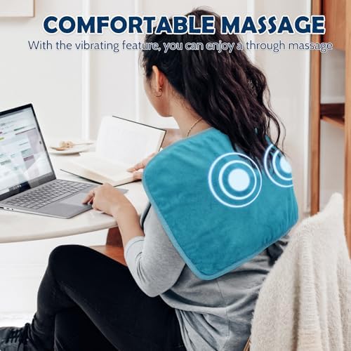 DAILYLIFF Massage Heating Pad, 12"x 24" Electric Heated Pads with Massager, 4 Massage Modes, 6 Heat Settings, 24 Relaxing Combinations, Auto-Shut Off, Green - Image 4