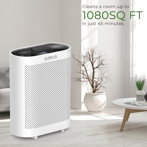 AZEUS True HEPA Air Purifier for Large Rooms, 5-in-1 Filter, Traps Particles down to 0.3 Microns, Centrifugal Fan High Speed, Auto Sensor, Quiet Sleep, for Home Office Bedroom Pets GL-FS32 - Image 5