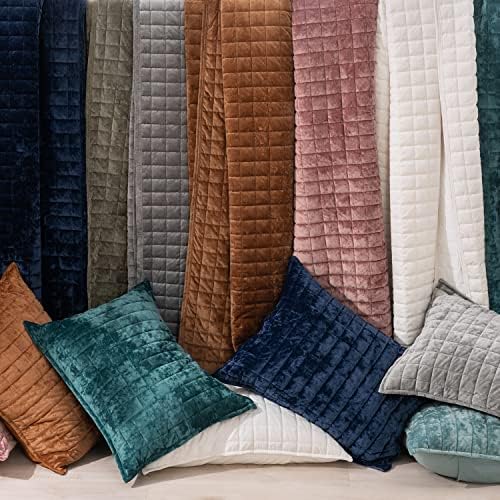 RECYCO Velvet Quilt Set, Oversized California King 118"x106", Navy Blue - Image 6