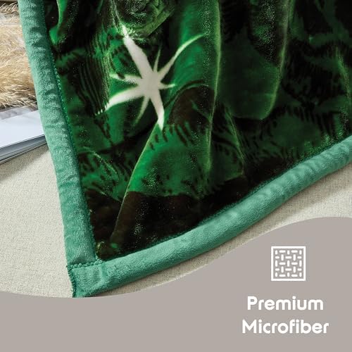 Nestl Korean Mink Blanket King Size - 12 Lbs Velvet Fleece Korean Blanket - 2 Ply Warm & Thick Winter Blanket - Wrinkle & Fade Resistant - 87 x 94 Inches (Green) - Image 2