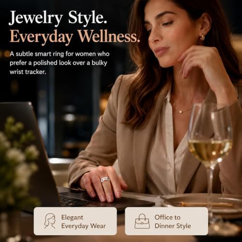 Smart Ring for Women with Enamel Health Ring Fitness Ring Fitness Tracker with Sleep Heart Rate Monitoring Distance Pedometer Calorie for Android iOS - Image 2