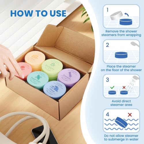 SeasonBliss Shower Steamers 60 PCS with 6 Scents, Shower Bombs for Women - Image 6