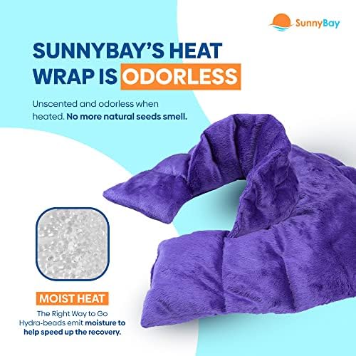 SunnyBay Weighted Heating Pad, Neck and Shoulder Wrap, Upper Back, Purple - Image 3