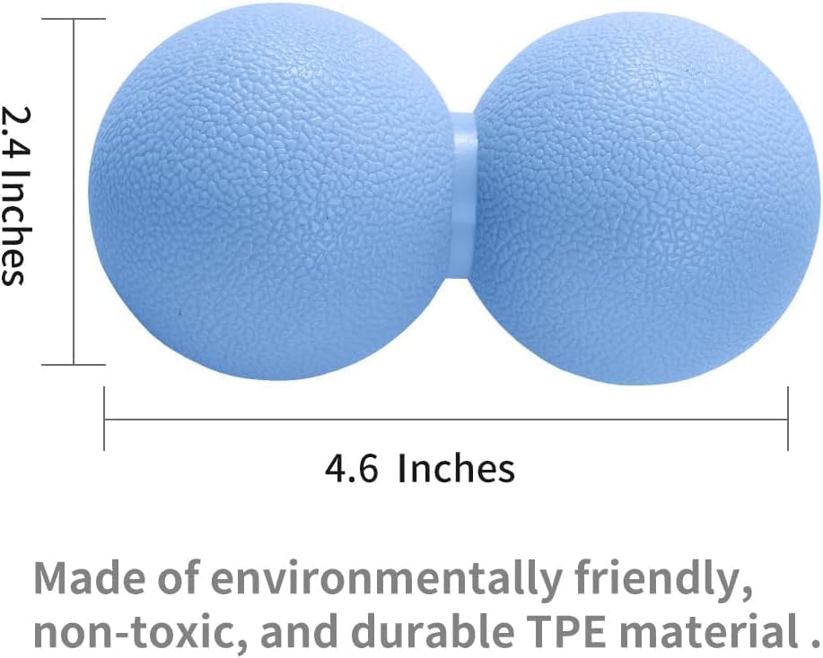 Double Lacrosse & Micro-Elastic Peanut Massage Ball - Myofascial Release Tool for Muscle, Back, Foot, and Physical Therapy, Mobility Roller for Acupressure and Relaxation (Blue) - Image 5