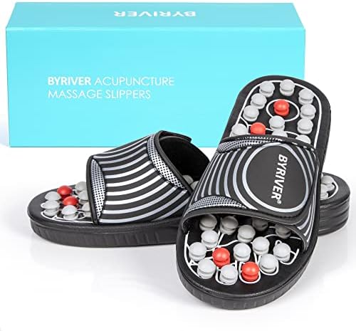 BYRIVER Plantar Fasciitis Relief Foot Massager Slippers Sandals Shoes for Men Women, Foot Care Relaxation Wellness Gifts for Mom Dad, Stress Relief, Tense Muscle Relaxer (02M) - Image 2