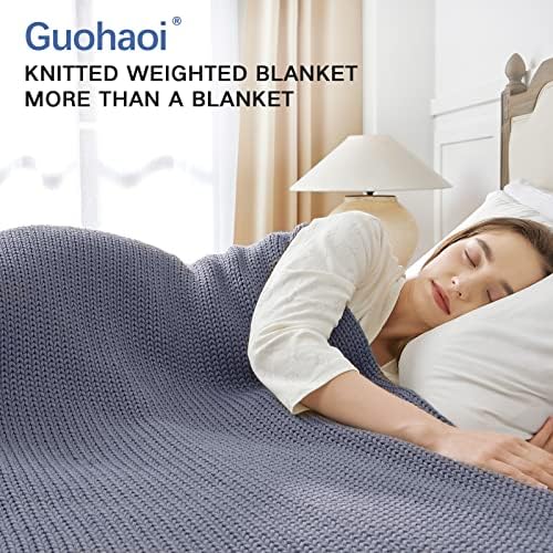 Guohaoi Knitted Weighted Blanket for Adults, 50"x60" 5lbs Full/Queen Size - Image 6