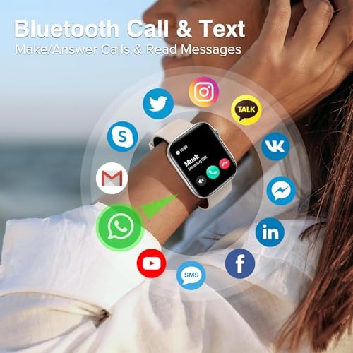 Smart Watches for Men Women, Make/Answer Calls, 2.01" HD Screen with 260+ Watch Faces, Heart Rate/SpO2/Sleep Monitor, 123 Sports Modes, Long Battery Life Fitness Watch Compatible with iPhone Android - Image 2